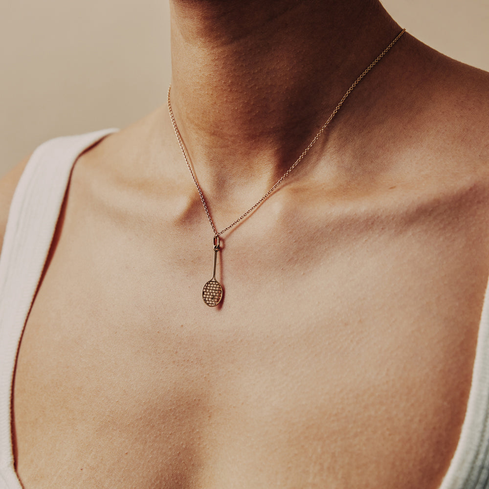 Vintage Medium Tennis Racket Charm for Women