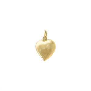 Vintage Medium Curved Puffy Heart Charm by Fewer Finer