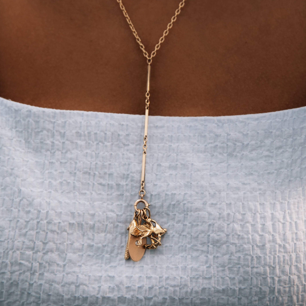 Vintage Watch Fob Necklace with Dog Clip For Women