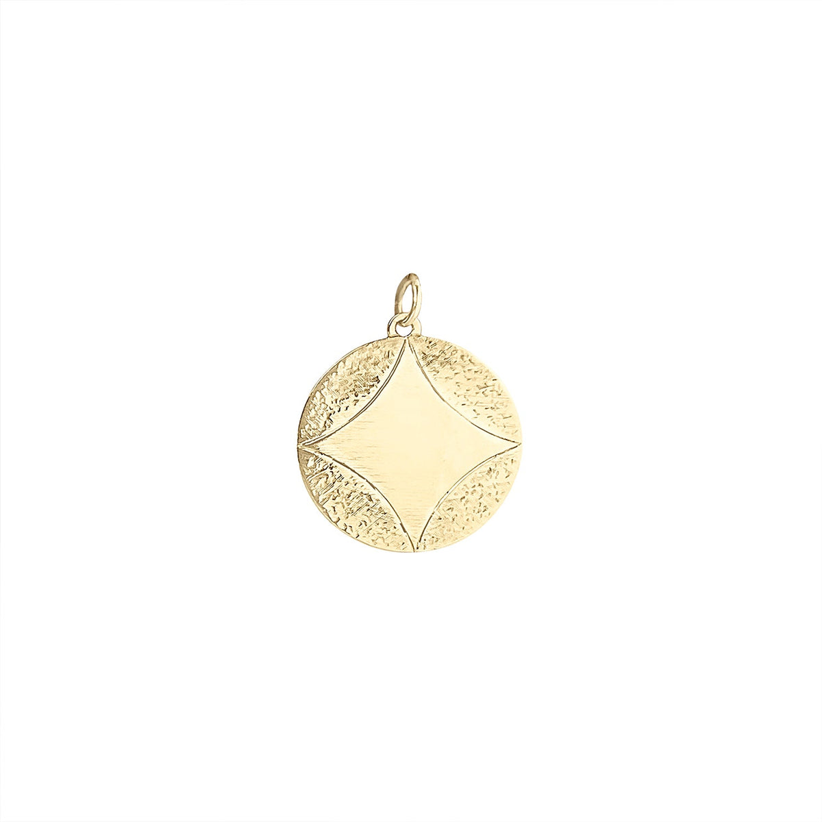 Vintage Large Circle Charm with Diamond Shape by Fewer Finer