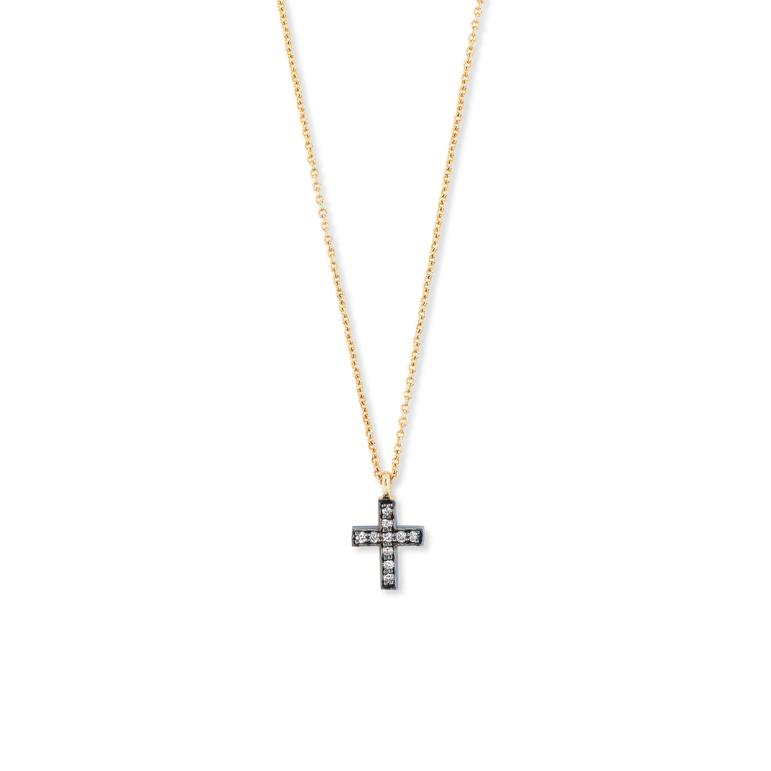 Decorative Black Rhodium Diamond Cross Pendant – Park City Jewelers
