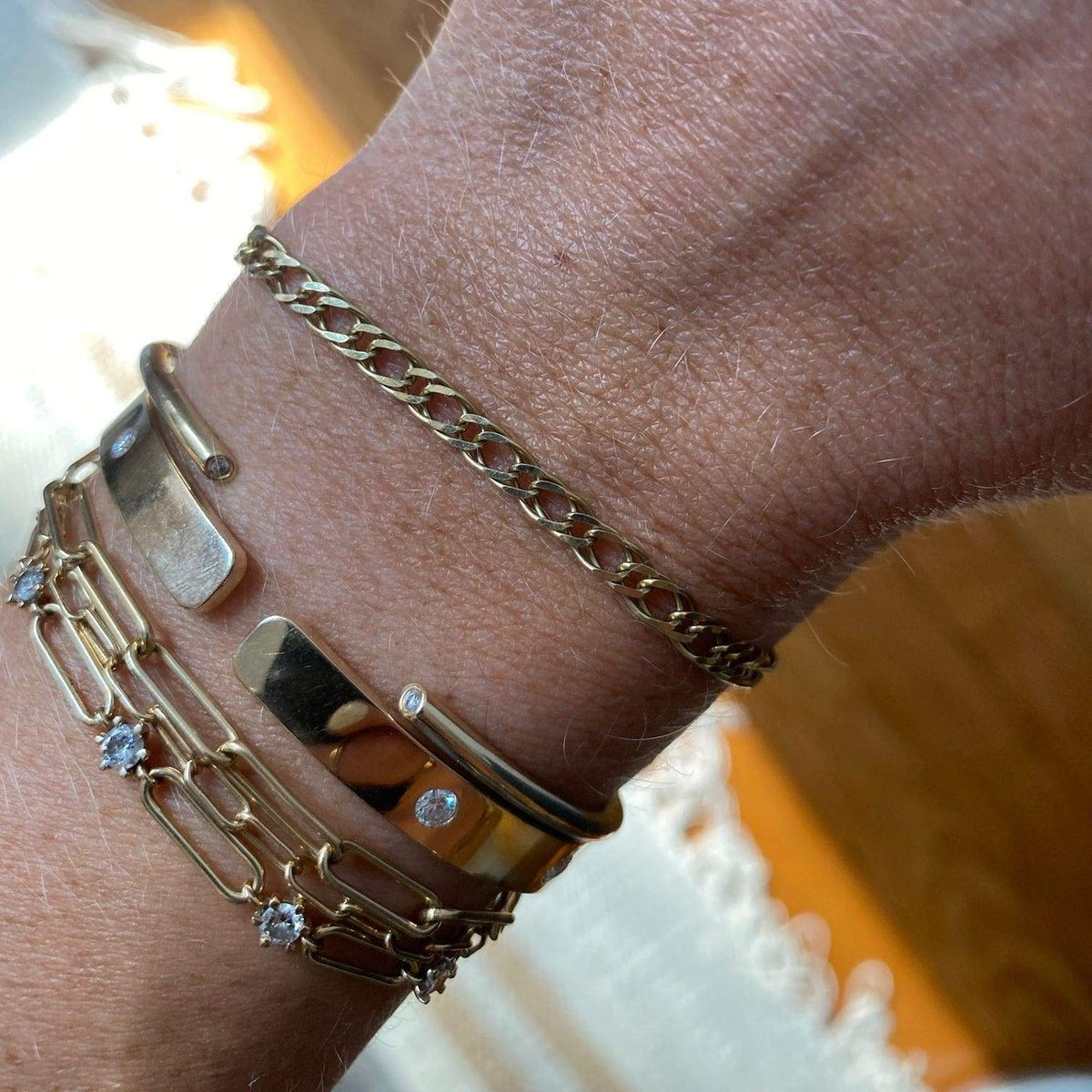 Vintage Unique Double Braided Chain Bracelet by Fewer Finer