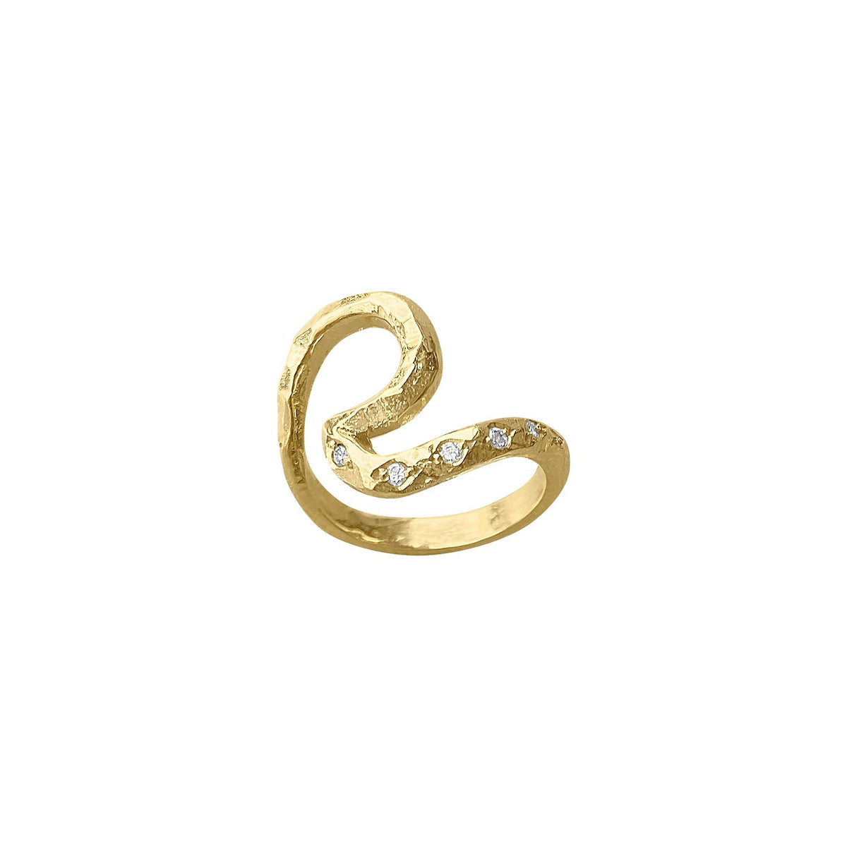 Vintage Organic Shaped Ring with Diamonds by Fewer Finer