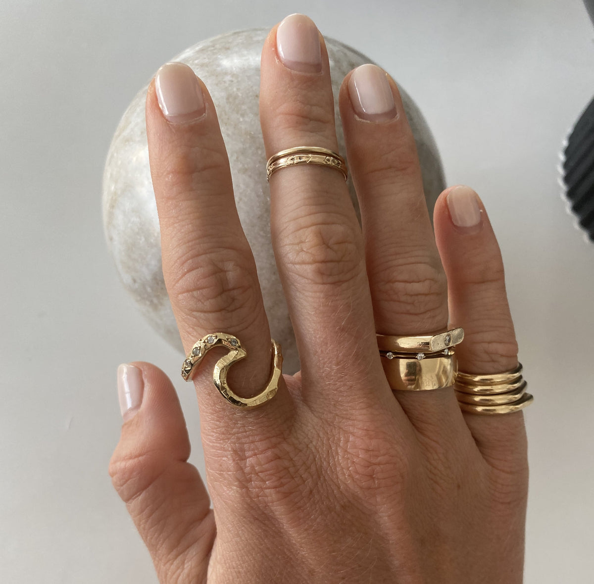 14k gold Vintage Organic Diamond Ring