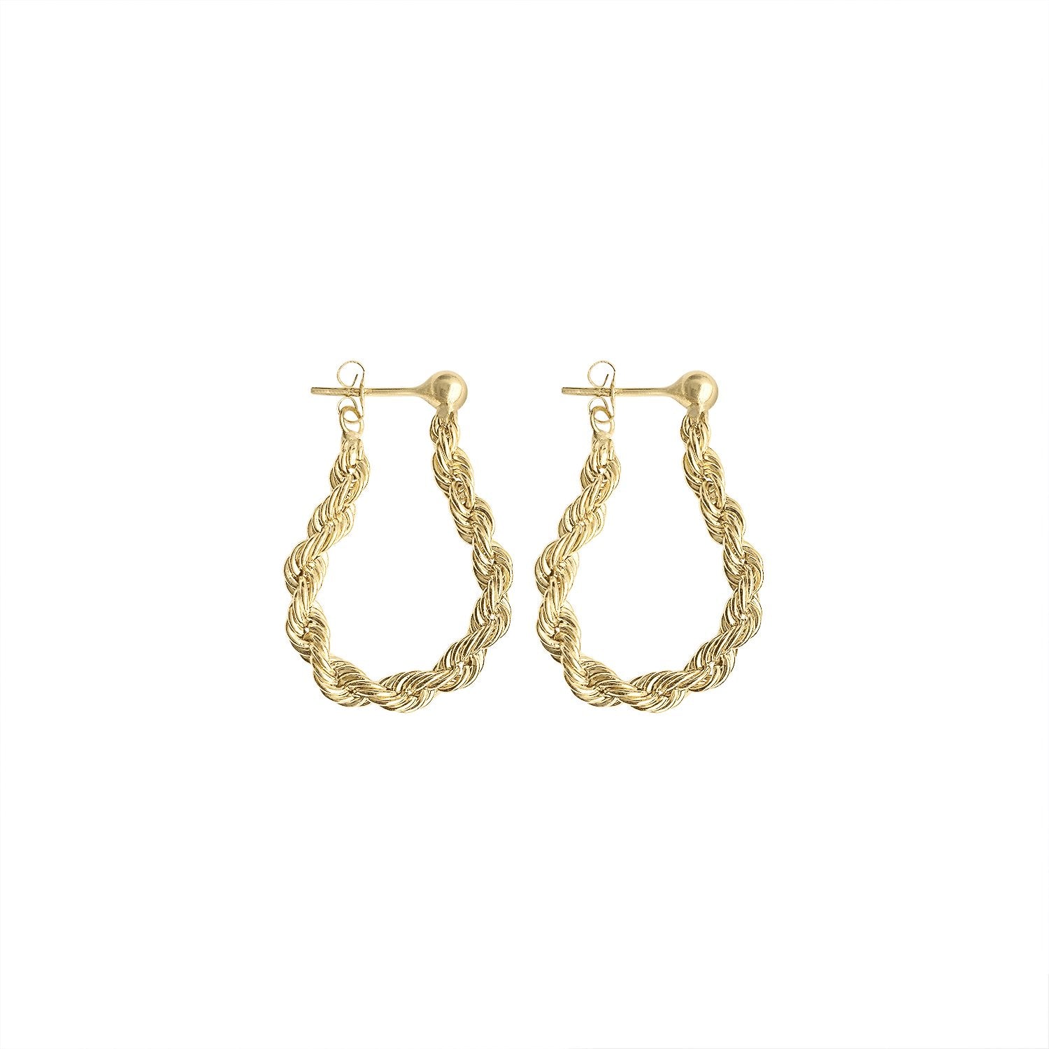 Vintage Twist Chain Hoop Earrings by Fewer Finer