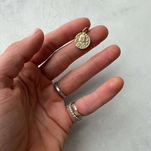 14k yellow gold Vintage Small Roman Coin Charm