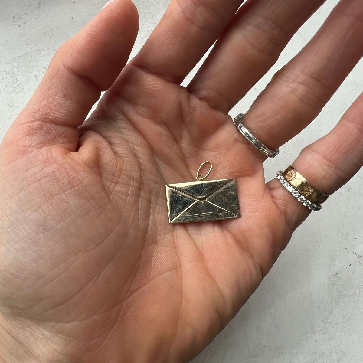 Vintage14k yellow gold Envelope Charm