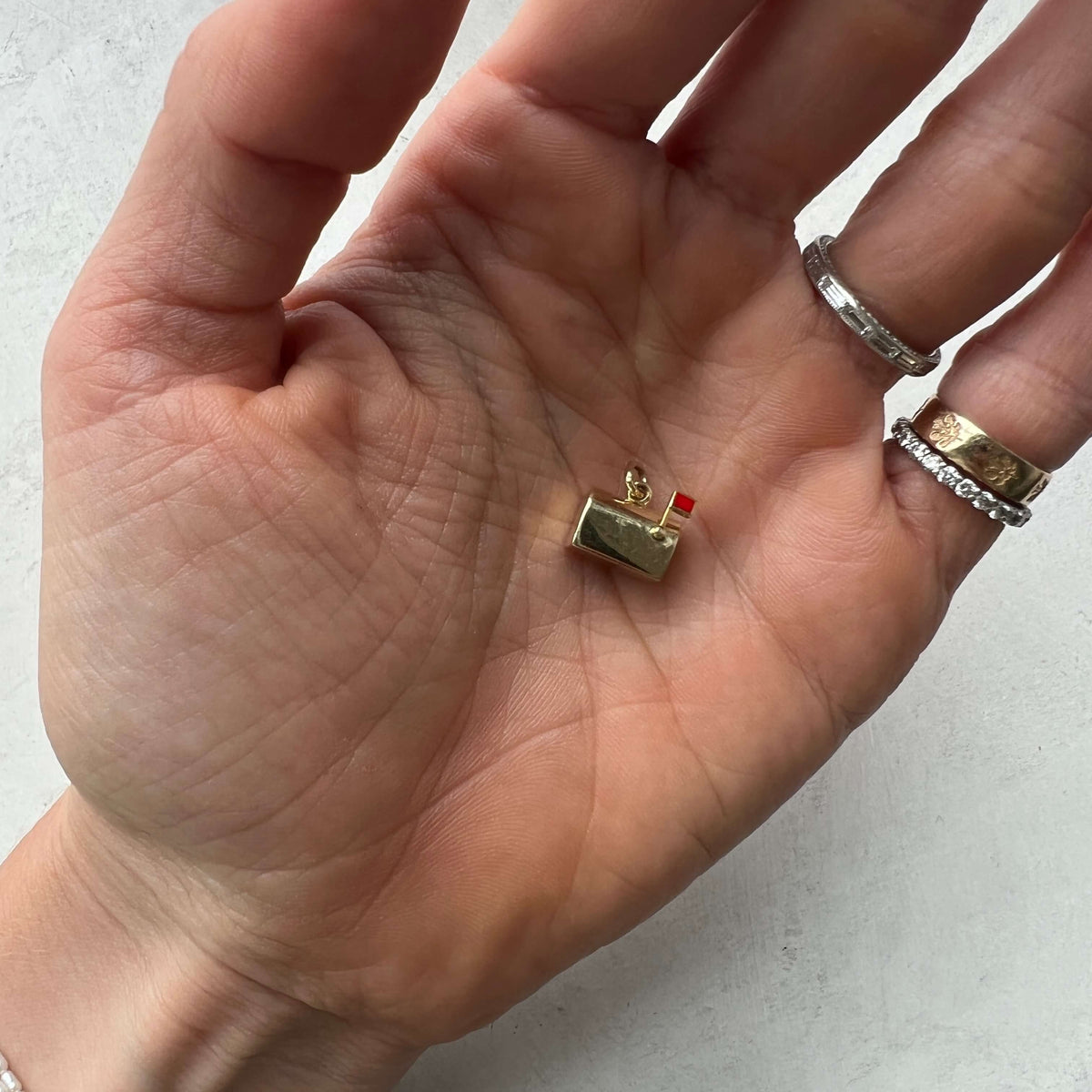 Vintage 14k yellow Gold Mailbox Charm 