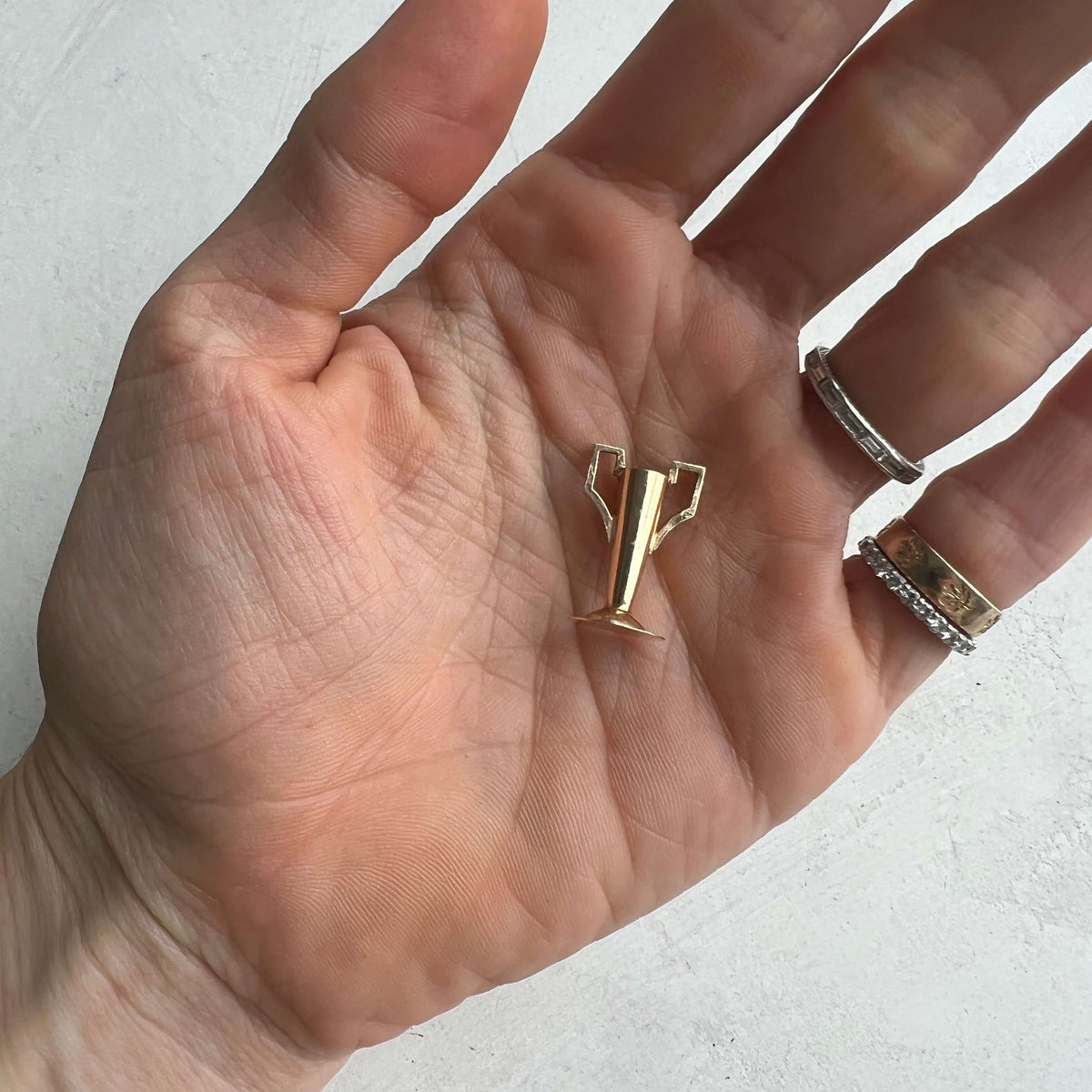 14k gold Vintage Trophy Charm