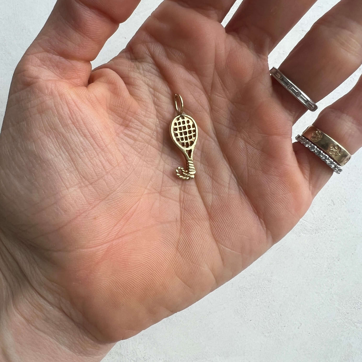 Gold Vintage Racketball Charm