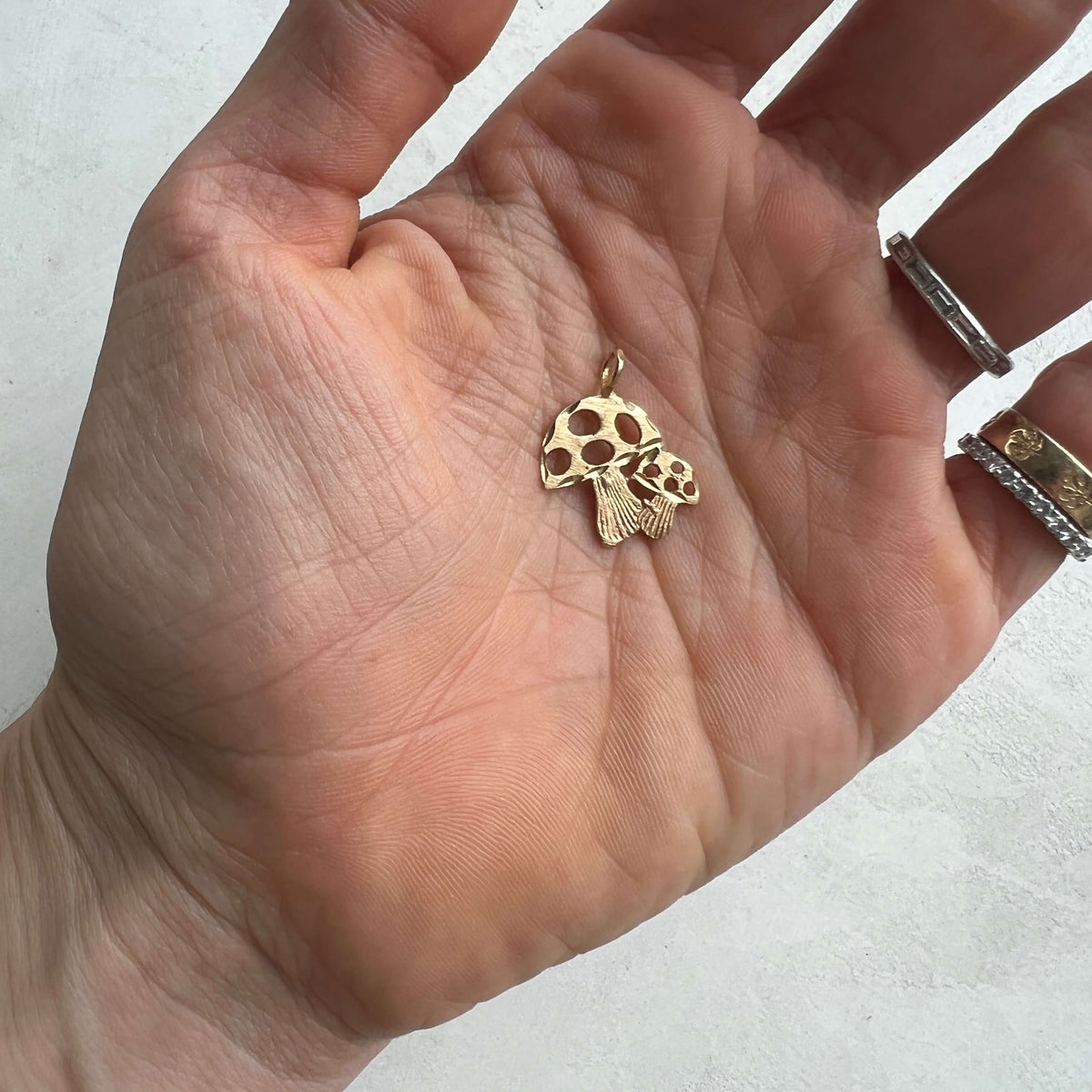 Gold Vintage Mushroom Charm