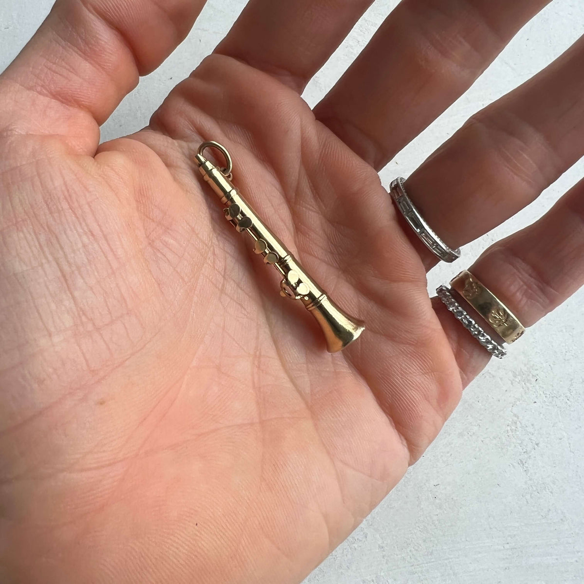 Vintage Clarinet Charm 14k gold