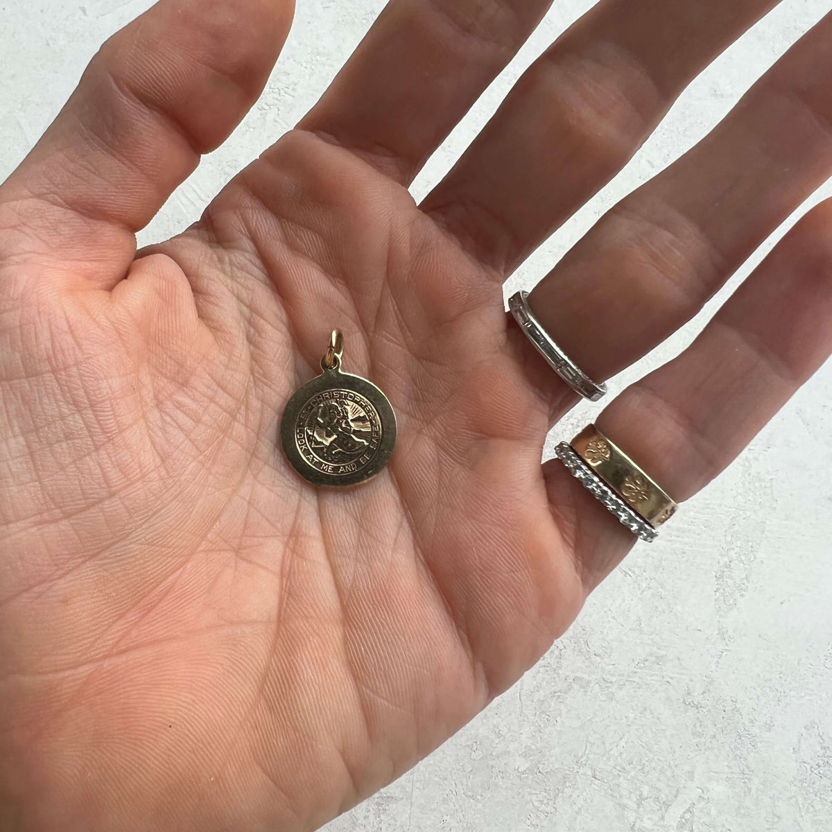 Vintage St. Christopher Be Safe Charm for women