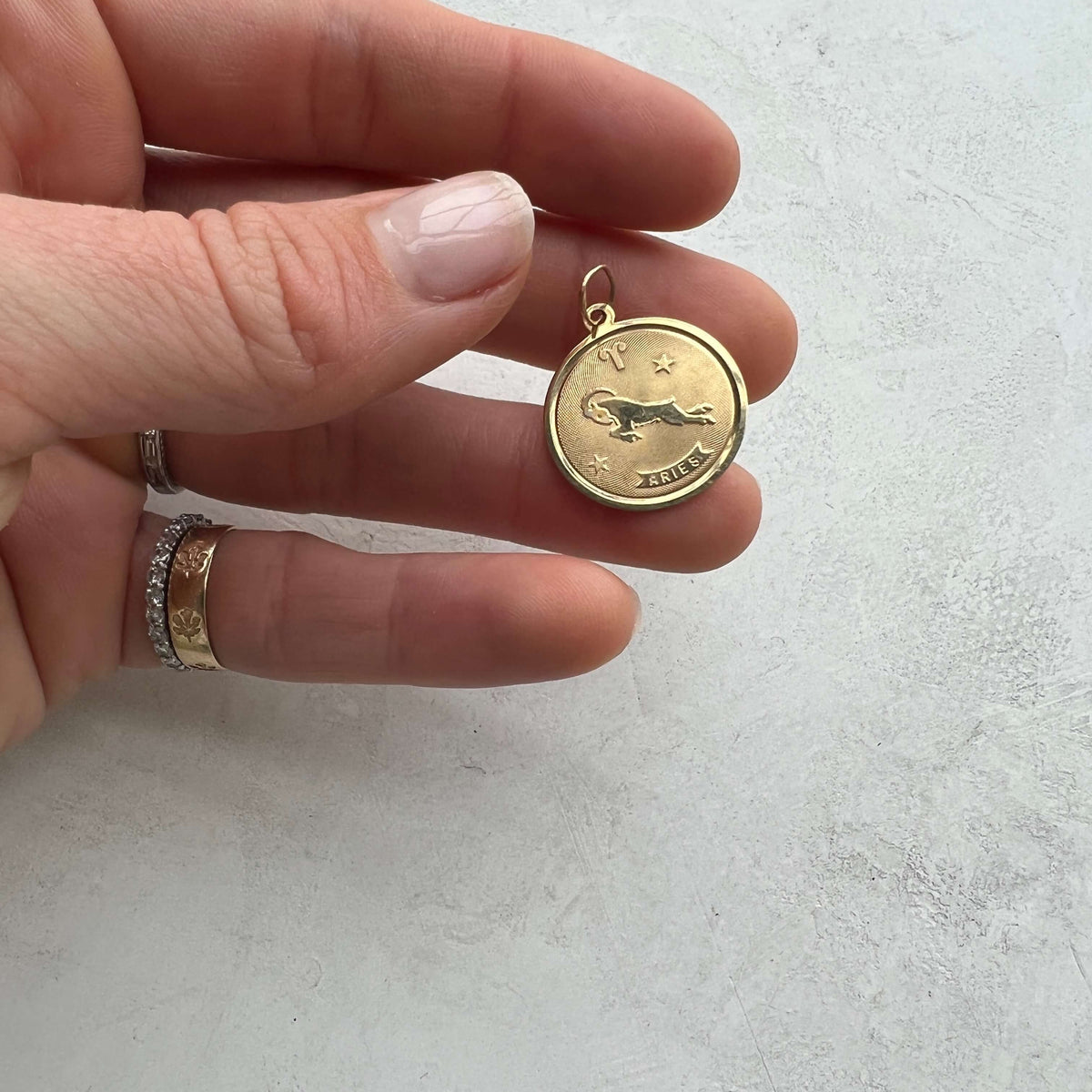 Gold Vintage Aries Charm