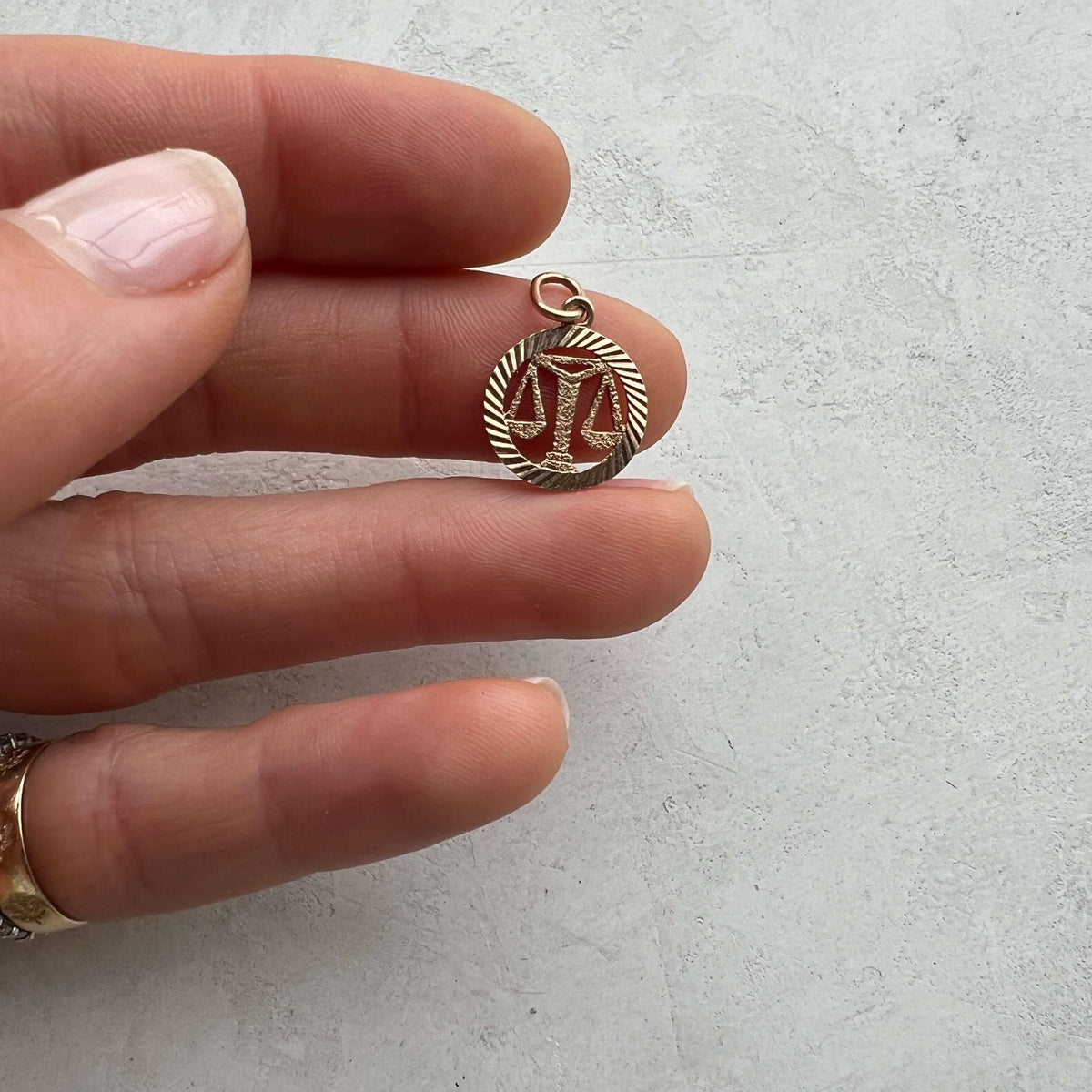 Gold Vintage Libra Charm