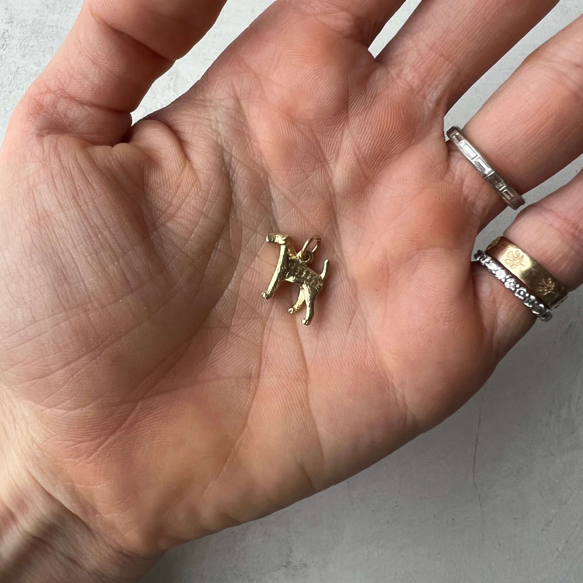 Gold Vintage Terrier Dog Charm