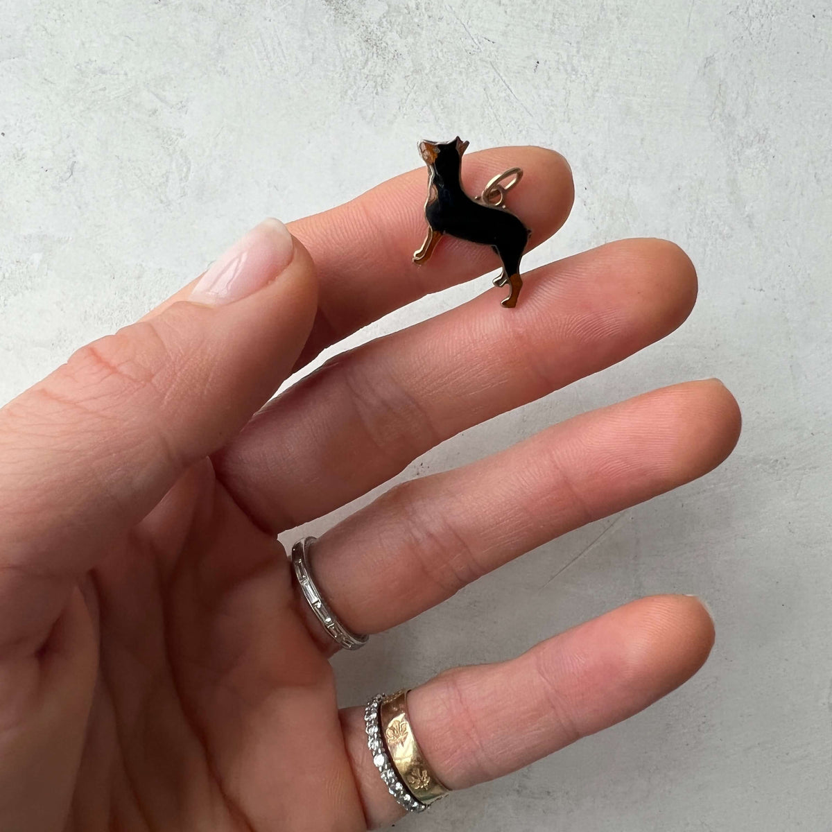 Gold Vintage Doberman Charm