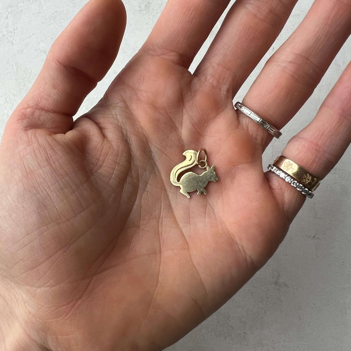 Gold Vintage Squirrel Charm