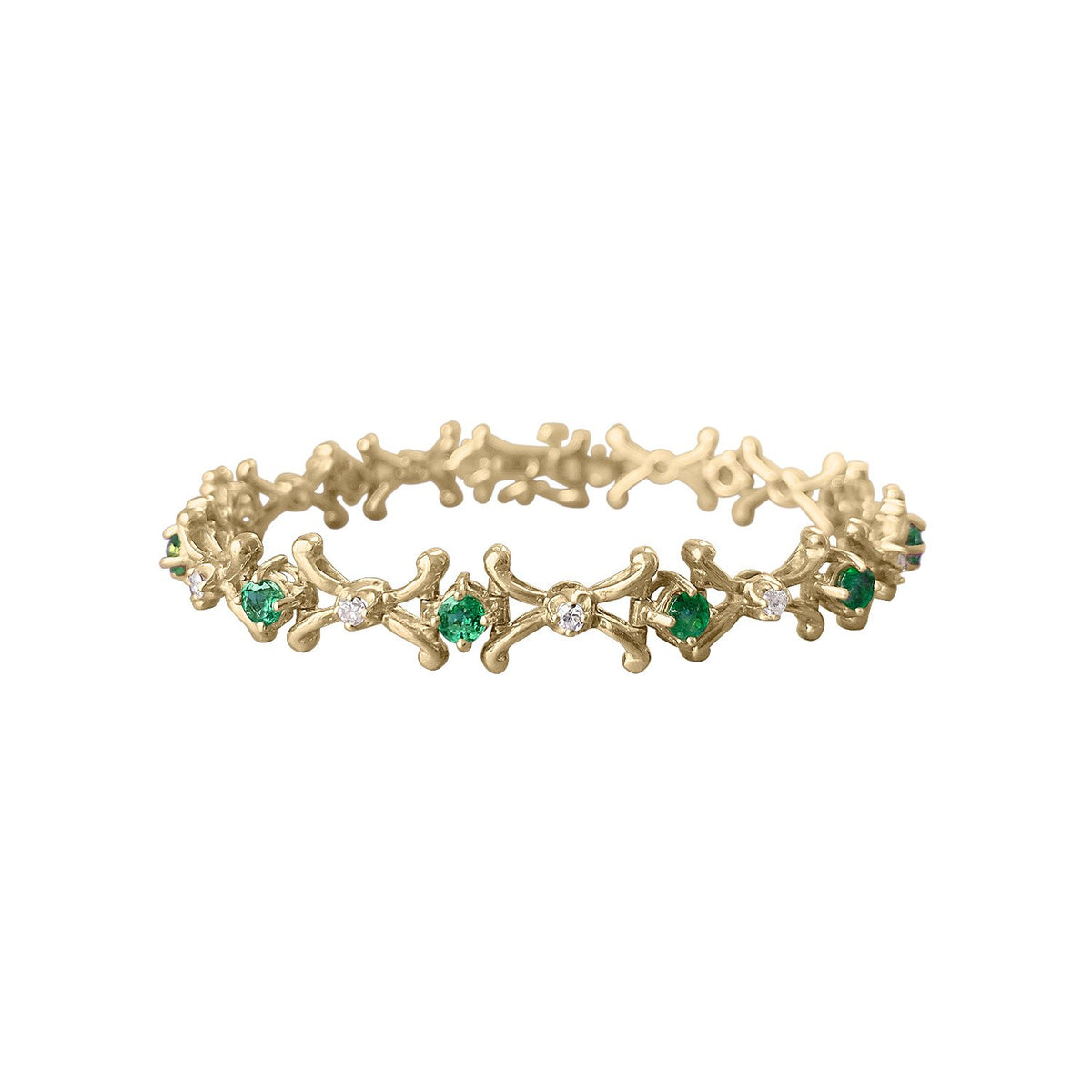 Vintage Emerald & Diamond Eternity Bracelet by Fewer Finer