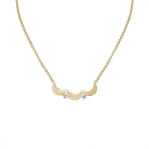 Vintage Gold and Diamond Scalloped Necklace by Fewer Finer