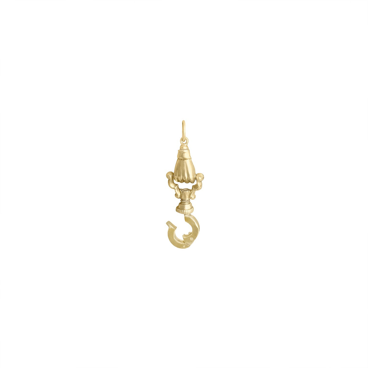 14k gold Hand Charm with Opening Charm Holder