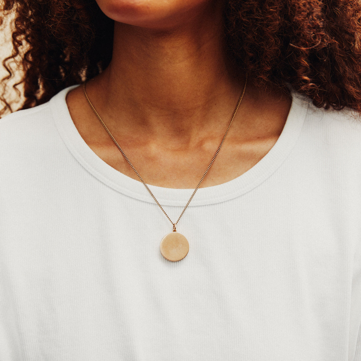 Vintage Flat Round English Locket for Women