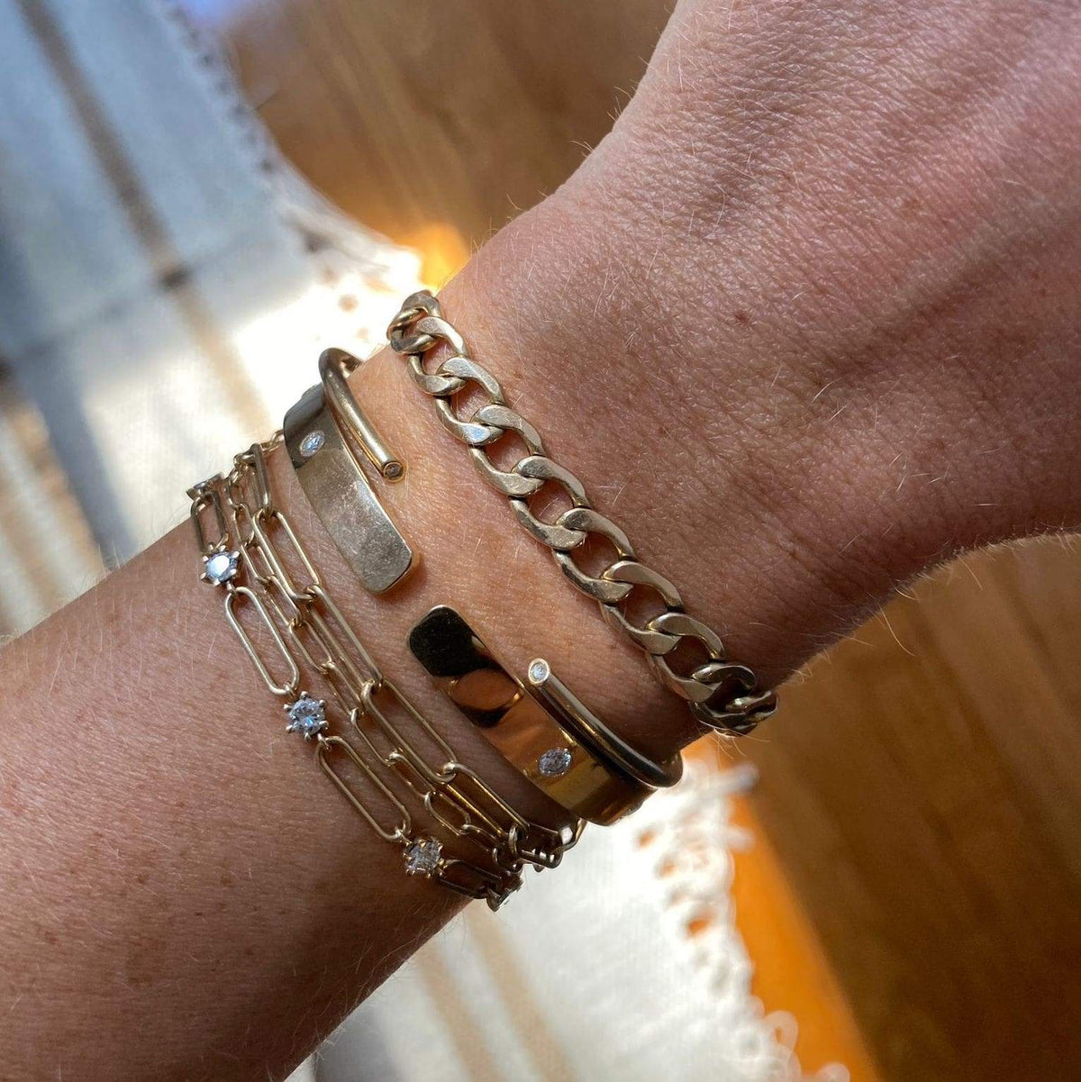 Vintage 10k Large Chain Link Bracelet for Women