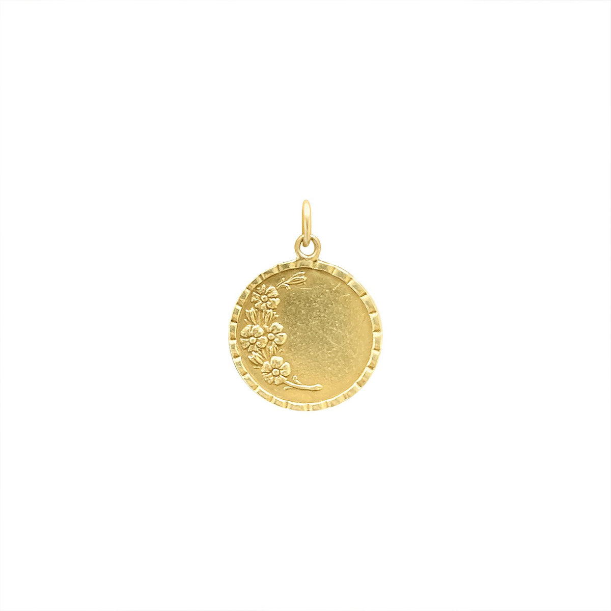 Vintage 18k Engravable Flower Charm by Fewer Finer