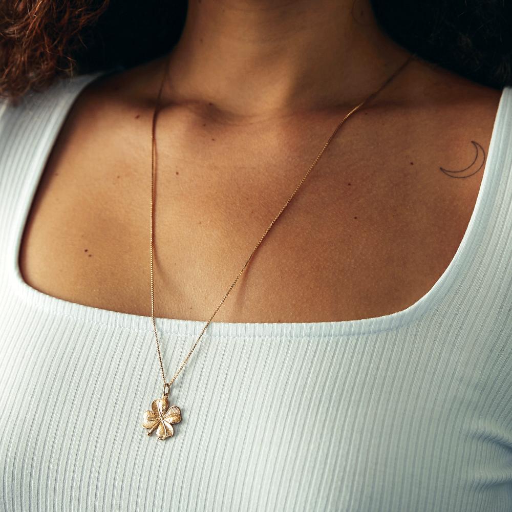 Vintage 10k Four Leaf Clover Charm for Women