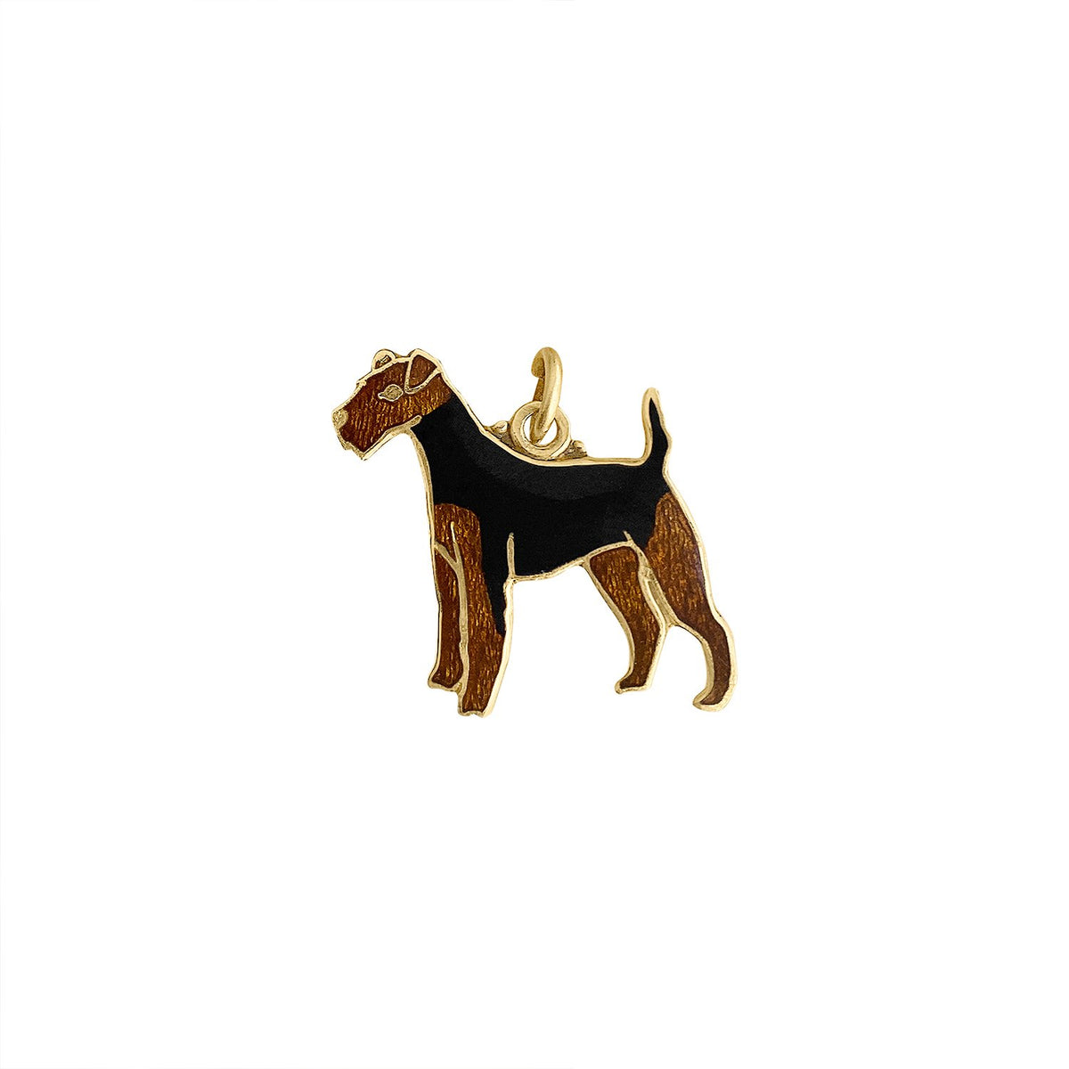 Vintage Terrier Enamel Dog Charm by Fewer Finer