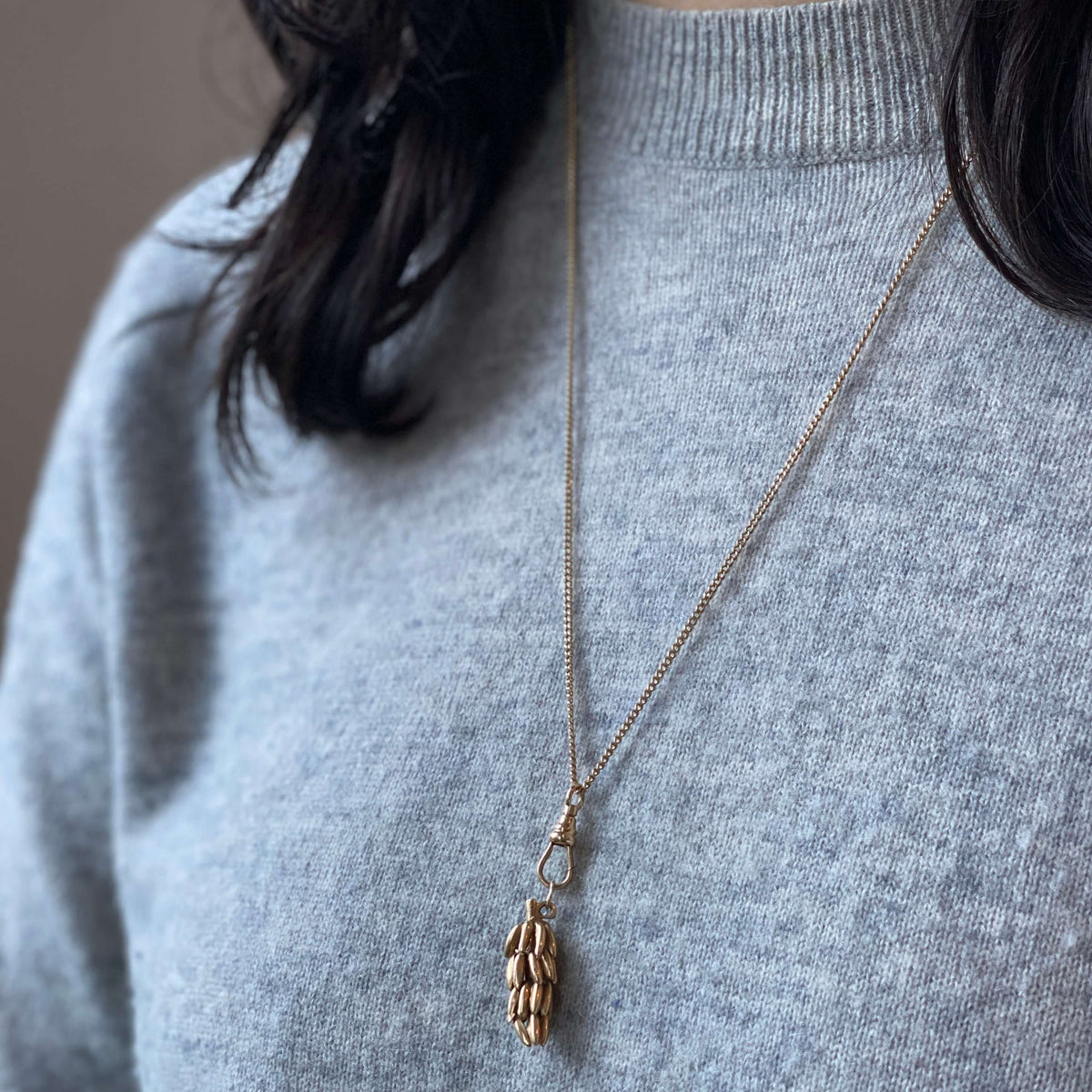 14k Gold Vintage Banana Bunch Charm