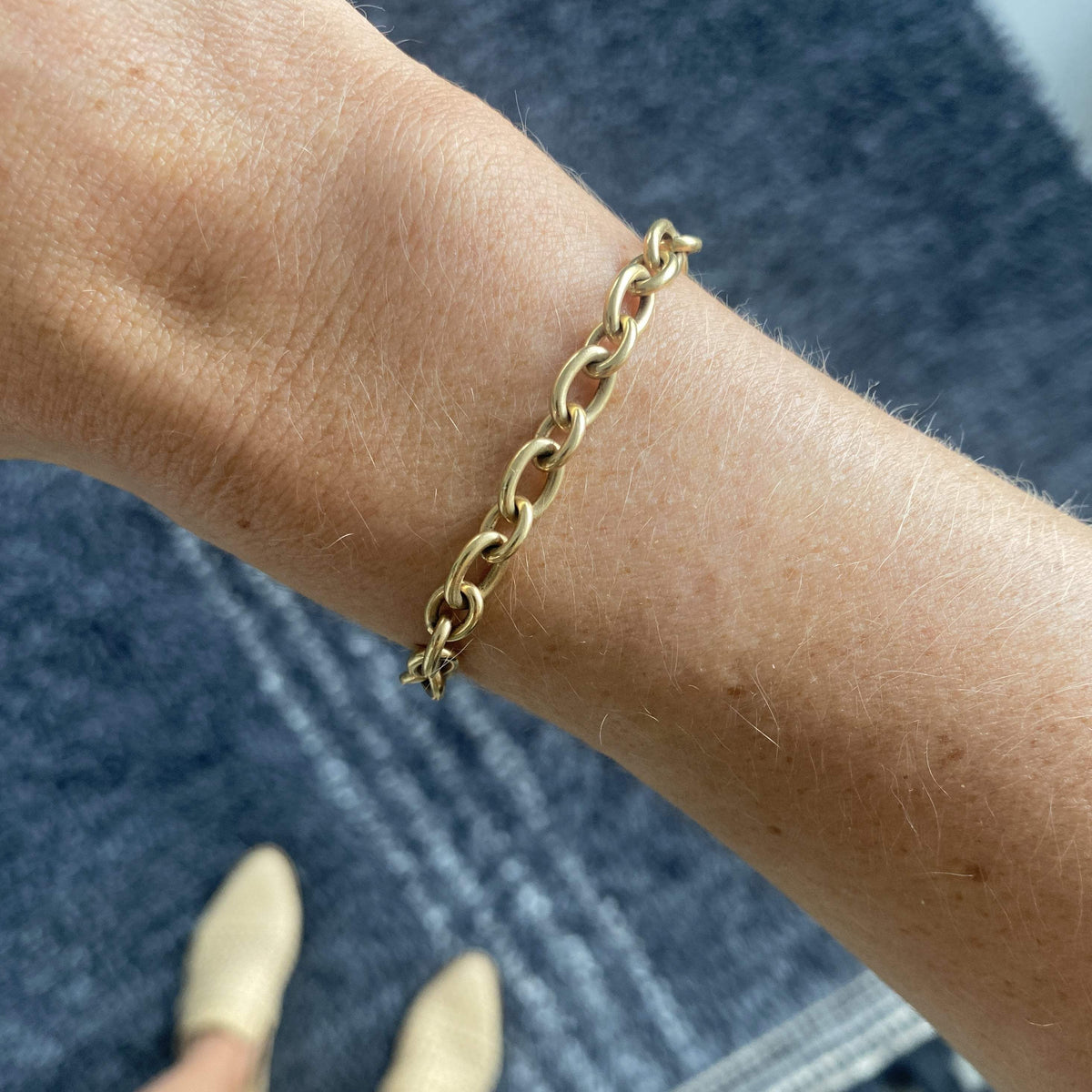 Vintage 14k Gold Solid Link Bracelet