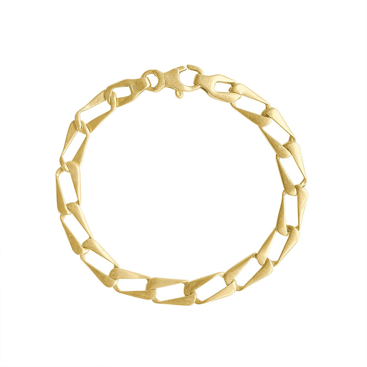 Vintage Flat Rectangular Link Chain Bracelet by Fewer Finer