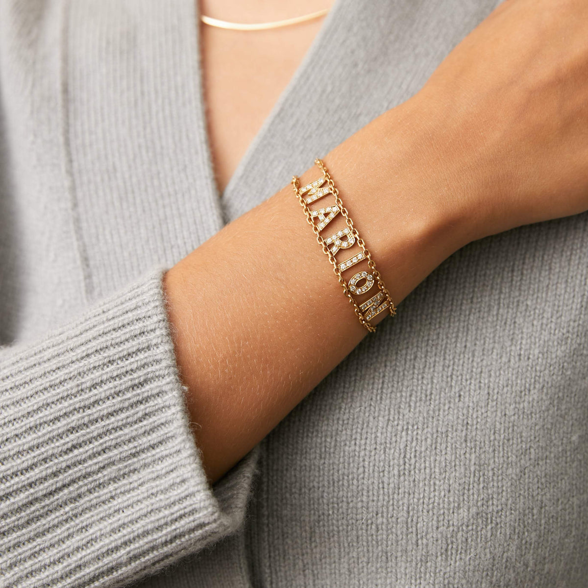 Vintage "Marion" Gold and Diamond Bracelet for Women