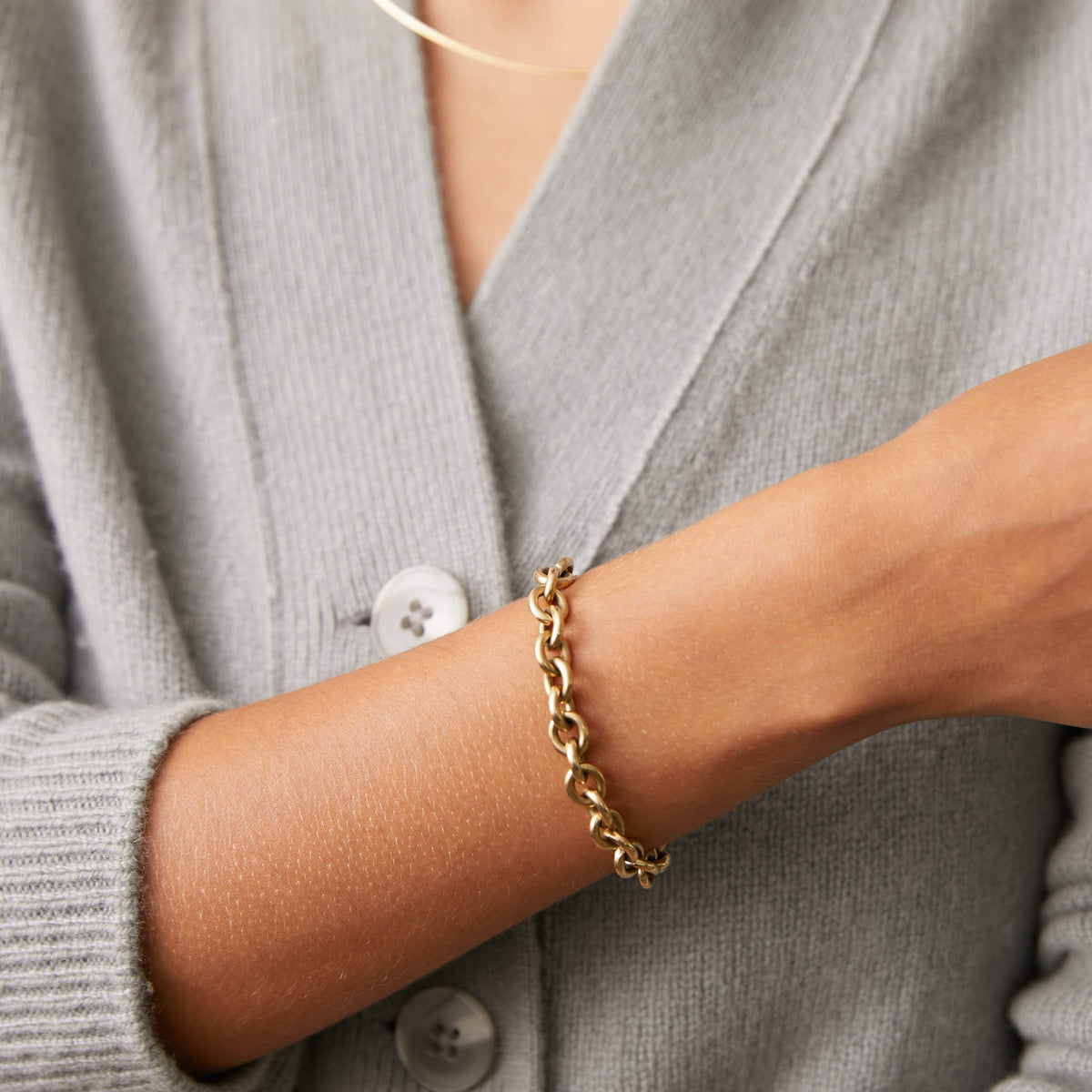 Vintage Solid Link Bracelet for Women