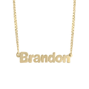 Vintage Brandon Nameplate Necklace by Fewer Finer
