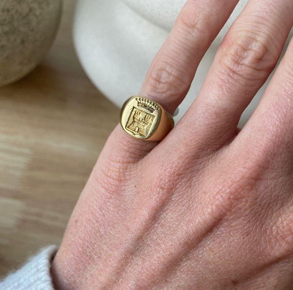 SOLD Vintage Castle Crown Signet Ring