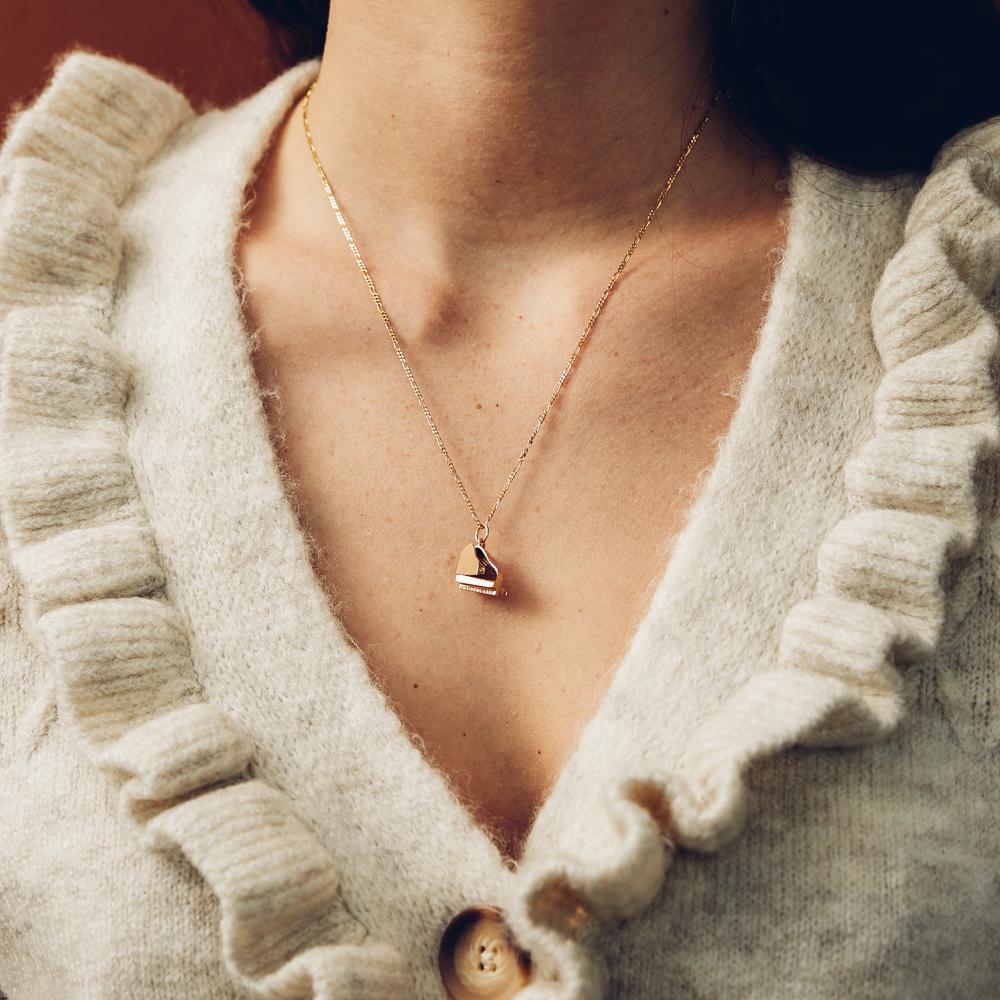 Vintage Moving Piano Charm for Women