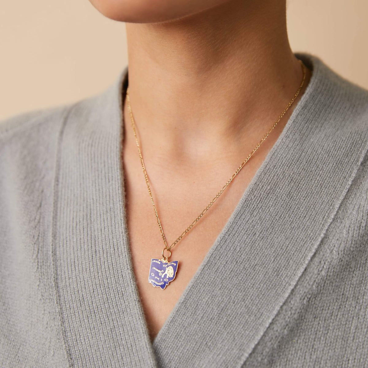 Vintage Enamel Ohio Charm for Women