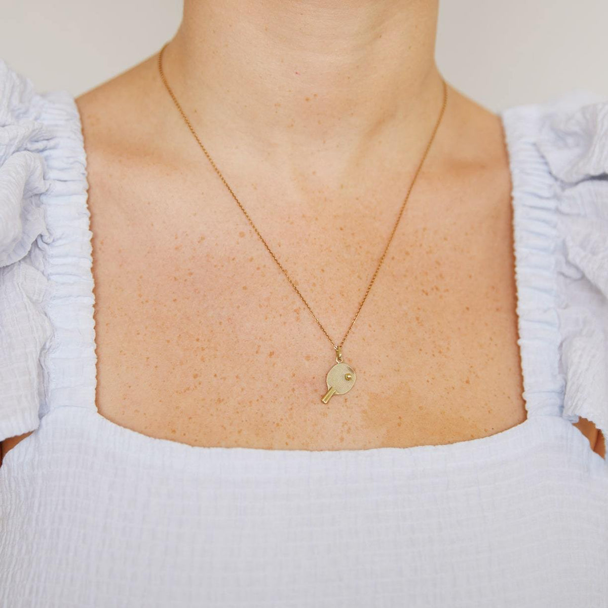 Vintage Ping Pong Paddle and Ball Charm for Women