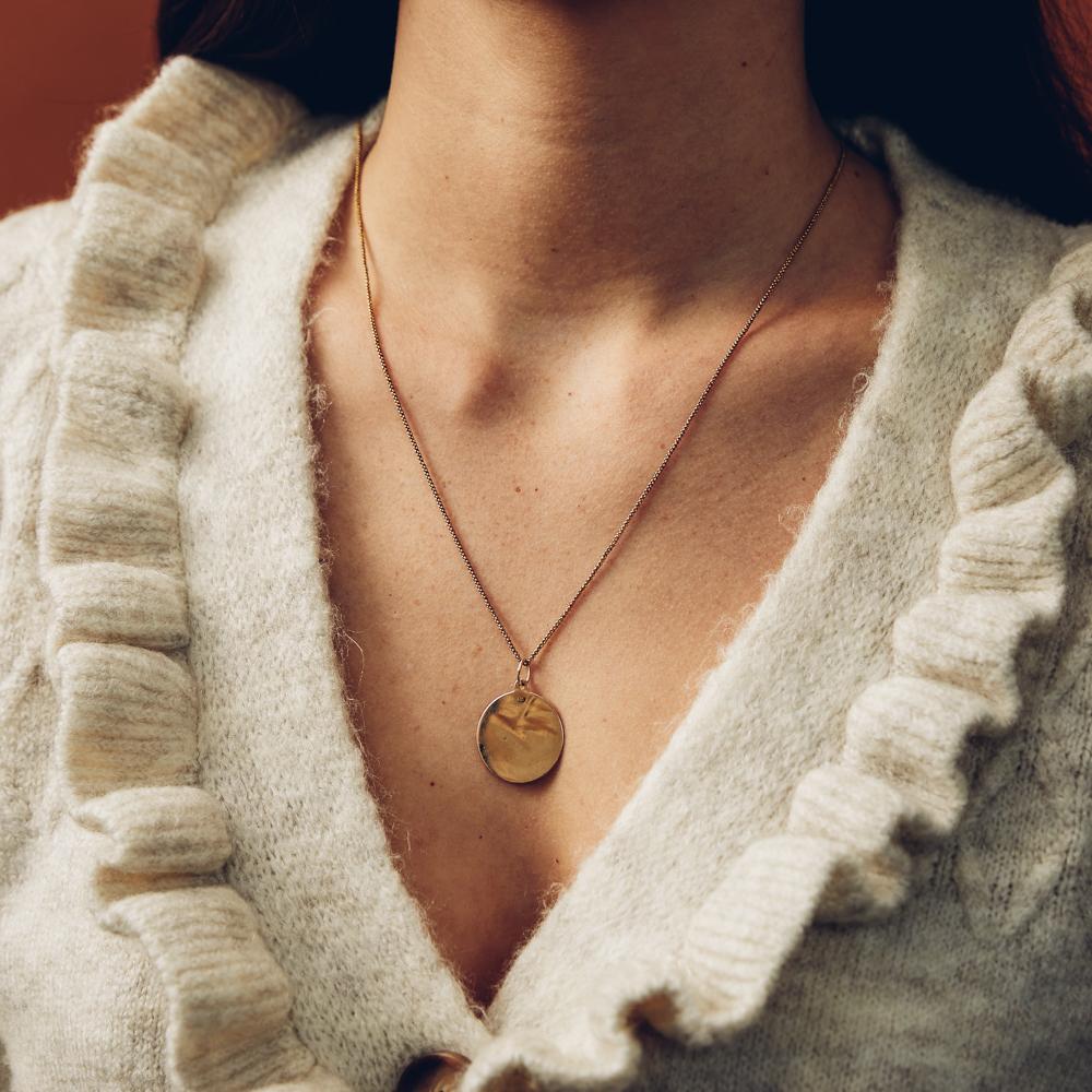 Vintage Gold Circle Charm for Women