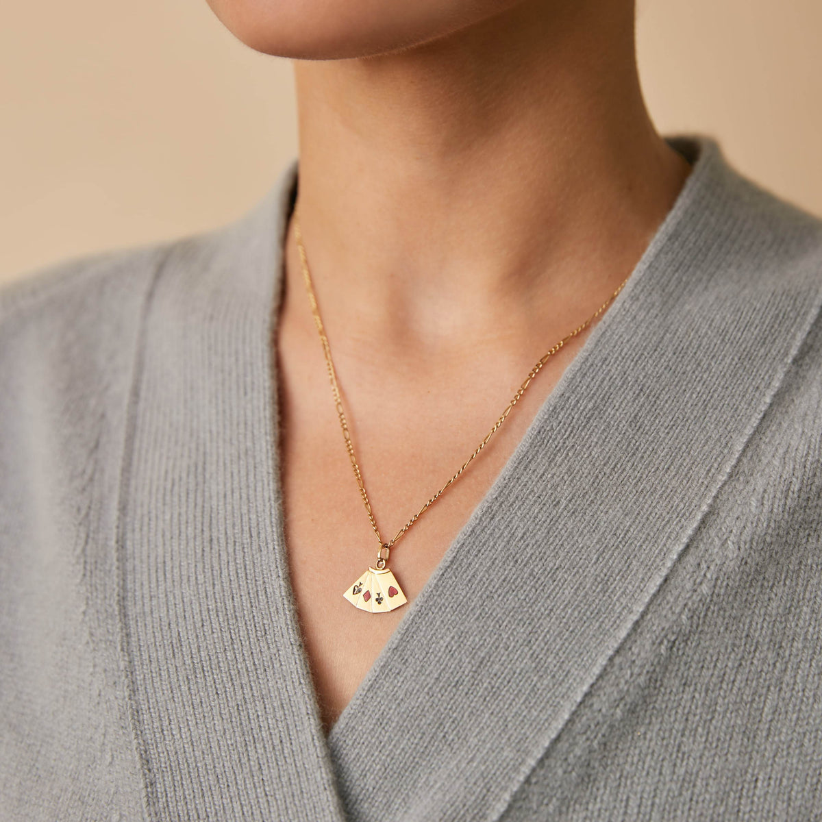 Vintage Enamel Card Suit Charm for Women