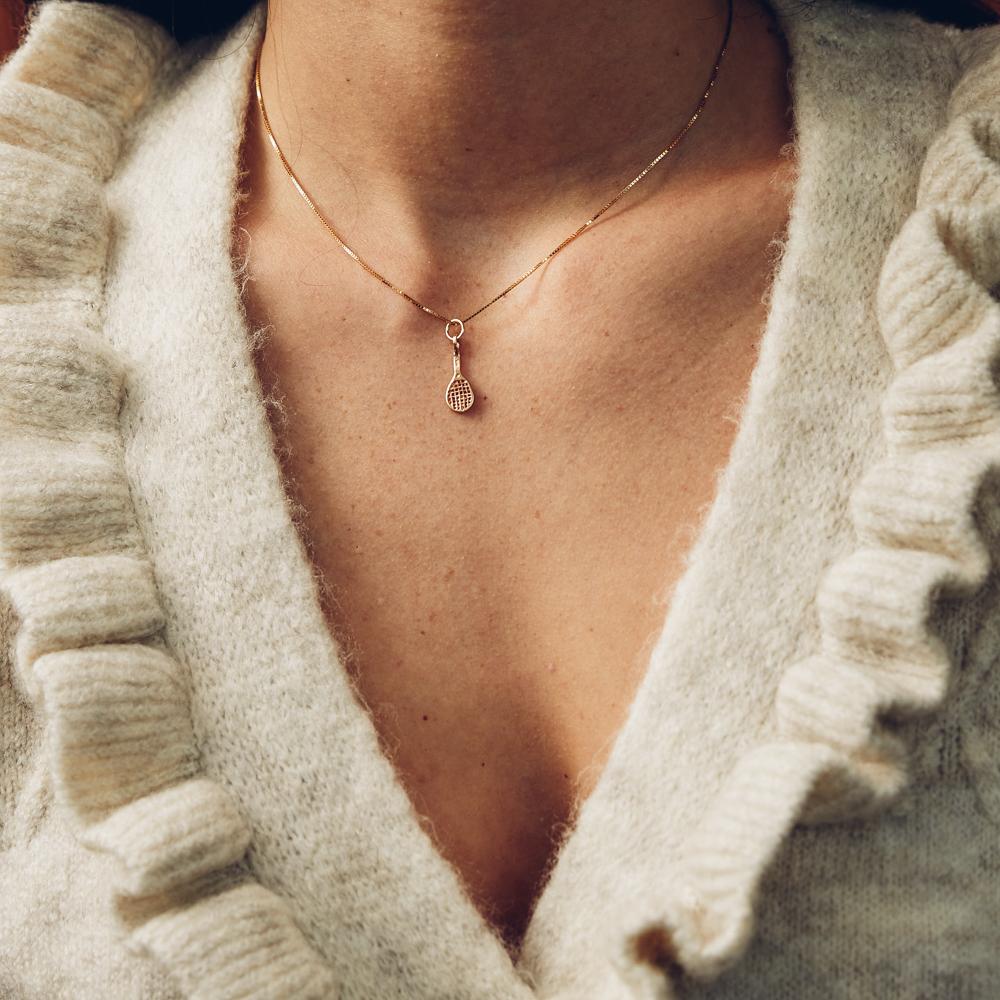 Vintage Paddle Racket Charm for Women