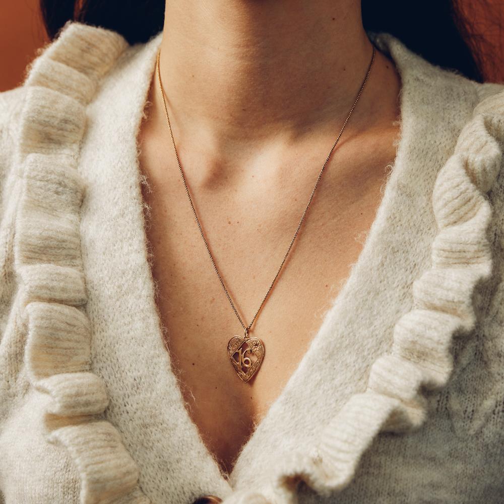 Vintage "Sweet 16" Heart Charm for Women