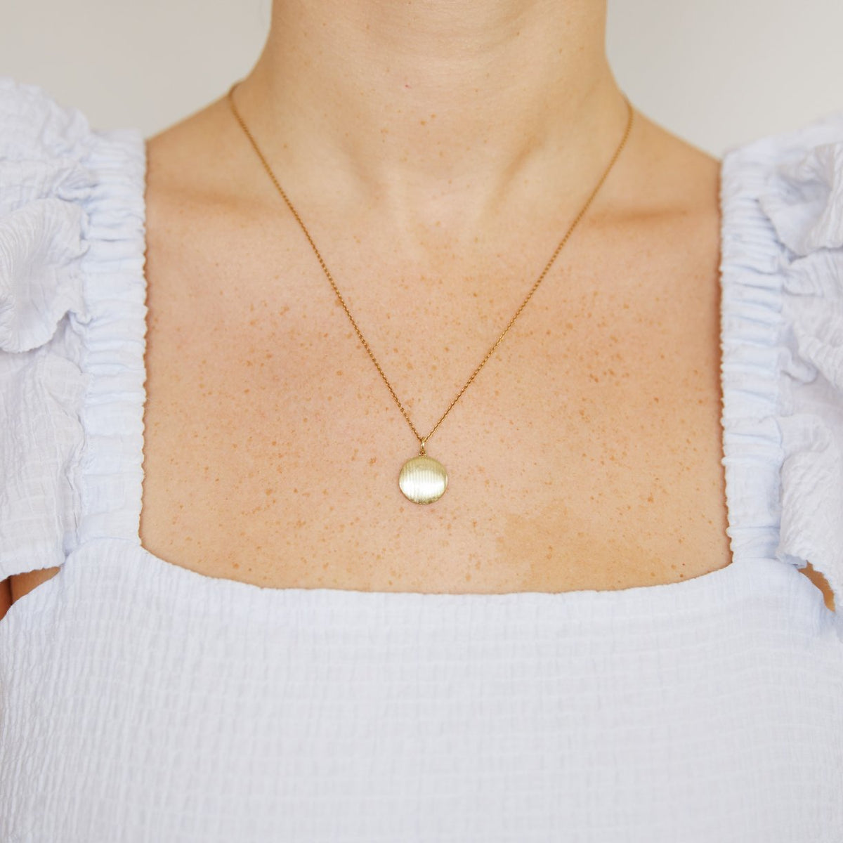 Vintage Textured Circle Charm for Women