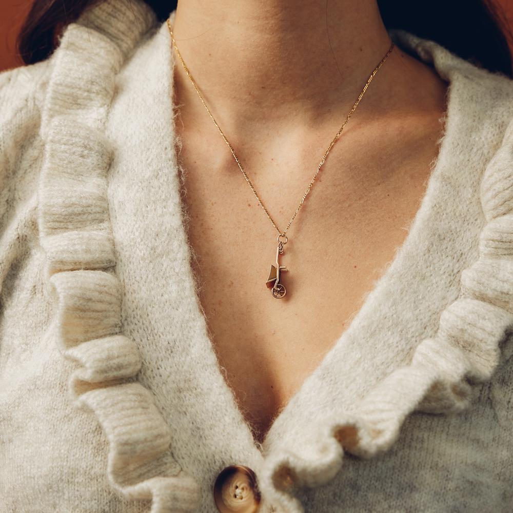 Vintage Wheelbarrow Charm for Women