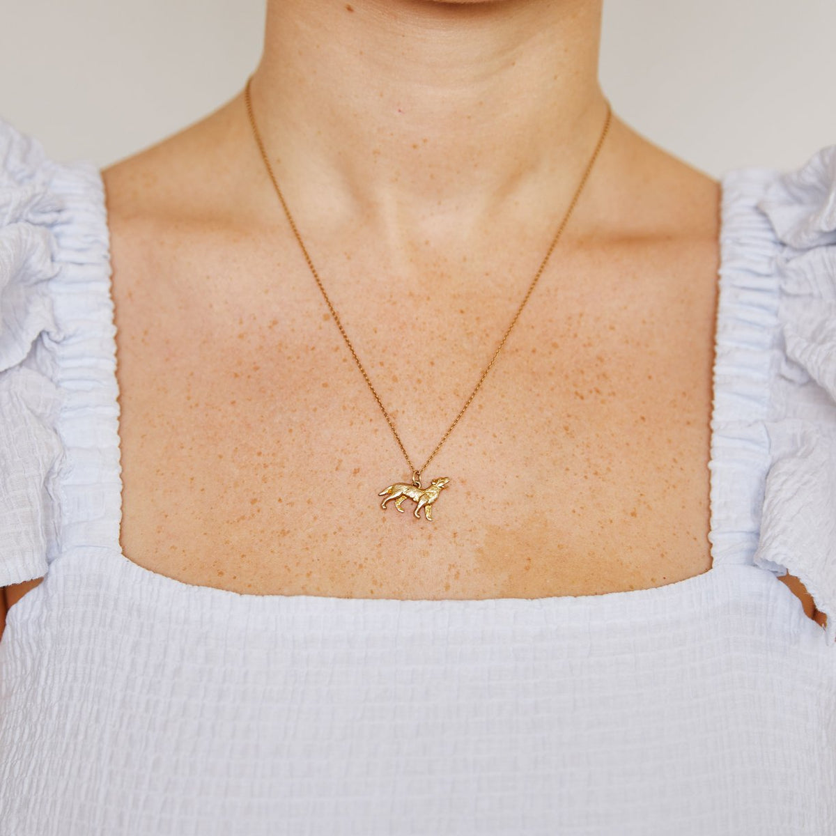 Vintage 14k gold Wolf Charm 