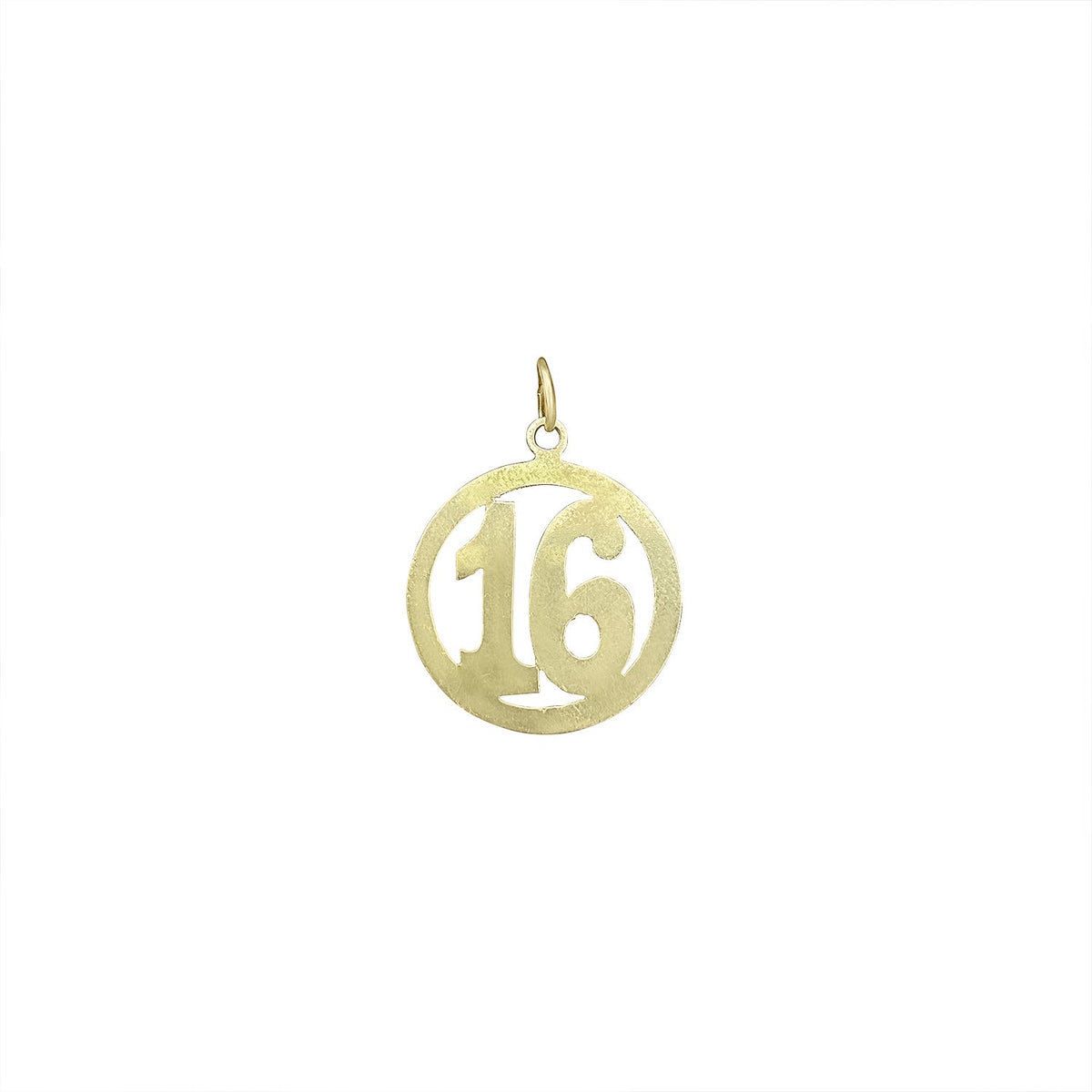Vintage Circle Number 16 Charm by Fewer Finer