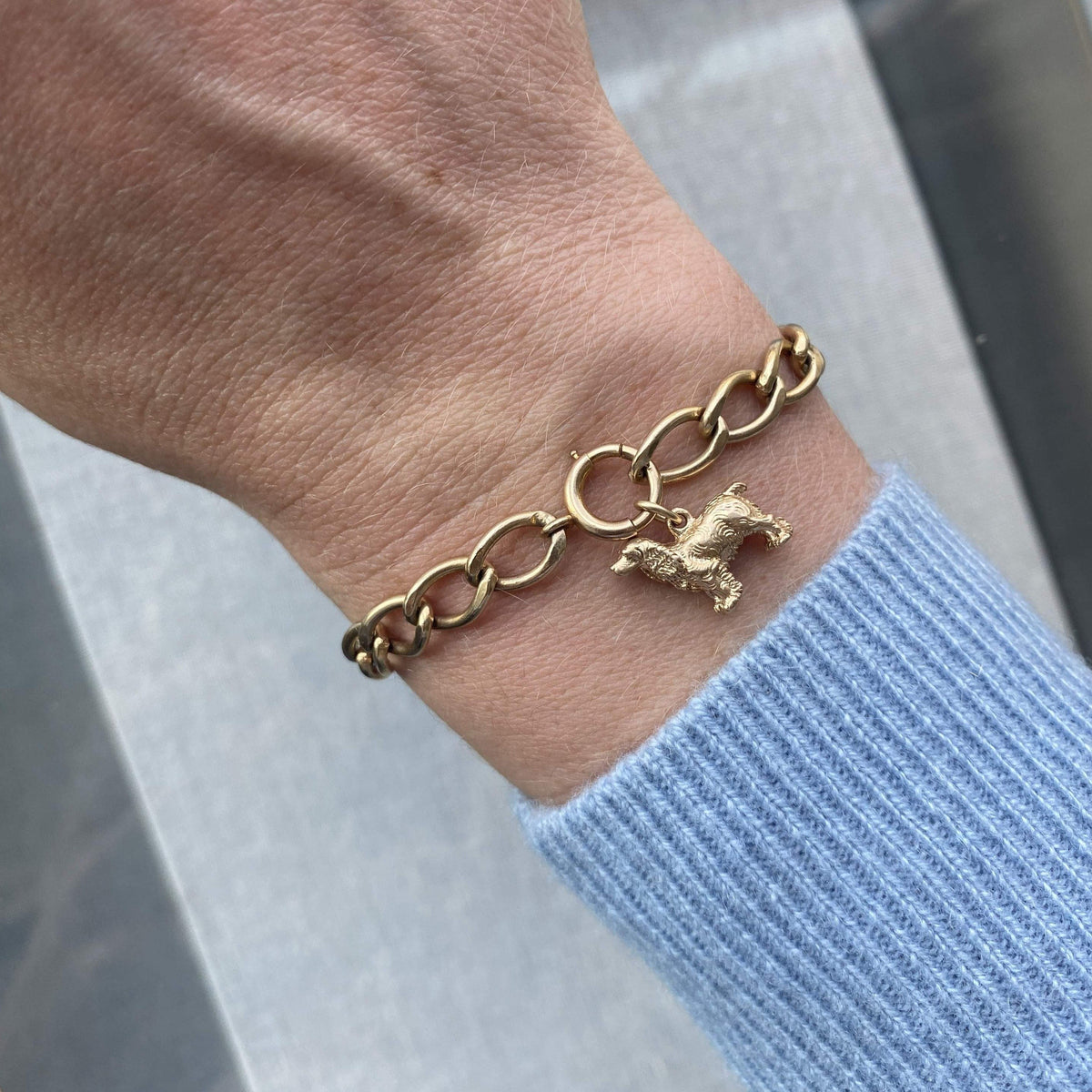 Vintage Gold Cocker Spaniel Charm Bracelet