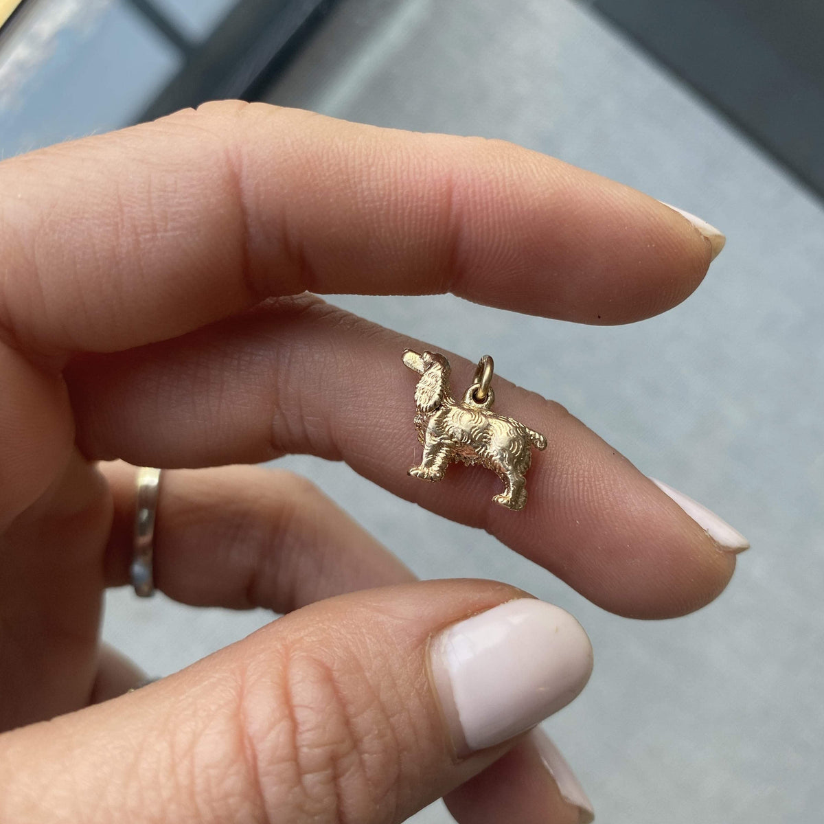 Vintage Gold Cocker Spaniel Charm for Women